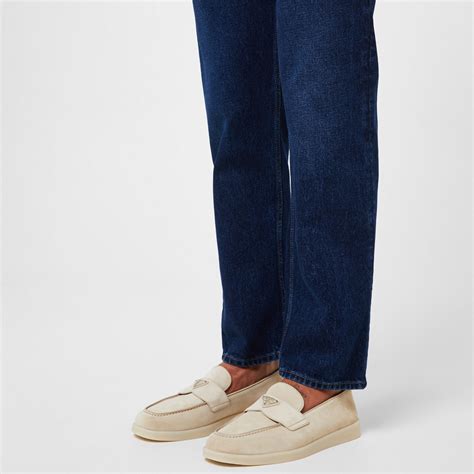 Shop Prada Saint Tropez Suede Loafers 